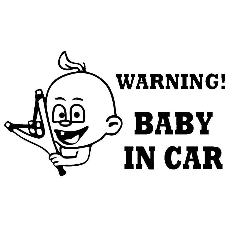 18.7*10.8CM WARNING! BABY IN CAR Vinyl Car Decal Sticker Funny Car Rear Windshield Accessories Black/Silver C9-0006