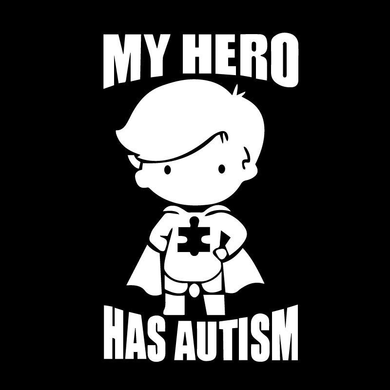 New Fashion 9.9CM*16.7CM MY HERO HAS AUTISM Vinyl Decal Car Sticker Creative Cartoon Decor Black/Silver C31-0416