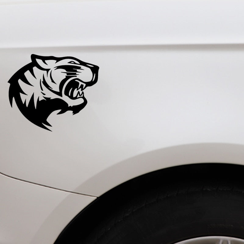 New Fashion 15.2CM*12.8CM Tiger Ferocious Expression Bumper Decorate Car Sticker Vinyl Decal Black/Silver C4-1050