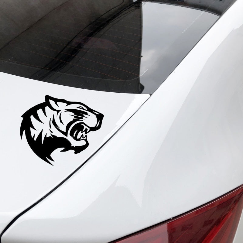 New Fashion 15.2CM*12.8CM Tiger Ferocious Expression Bumper Decorate Car Sticker Vinyl Decal Black/Silver C4-1050