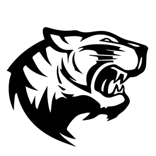 New Fashion 15.2CM*12.8CM Tiger Ferocious Expression Bumper Decorate Car Sticker Vinyl Decal Black/Silver C4-1050