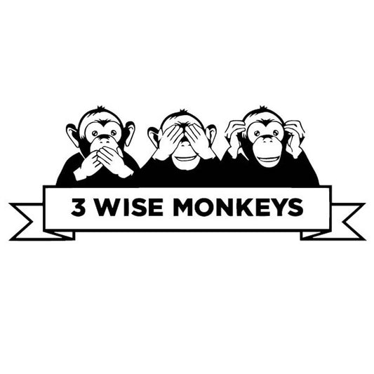 New Hot 17.6CM*6.7CM 3 WISE MONKEYS Vinyl Decal Creative Decoration Body Of Car Car Sticker Black/Silver C4-1872