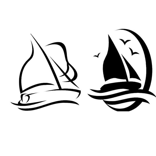 New Hot 22.4*12.7CM Ocean Sailing Personality Car Decorative Stickers  Cover Scratches Car Accessories C4-0323