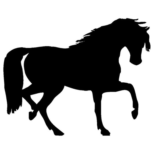 New Brand 19*15.2CM Animal Horse Cover Scratch Decorative Stickers Car Styling Personality Decal Accessories Silver/Black C4-0313