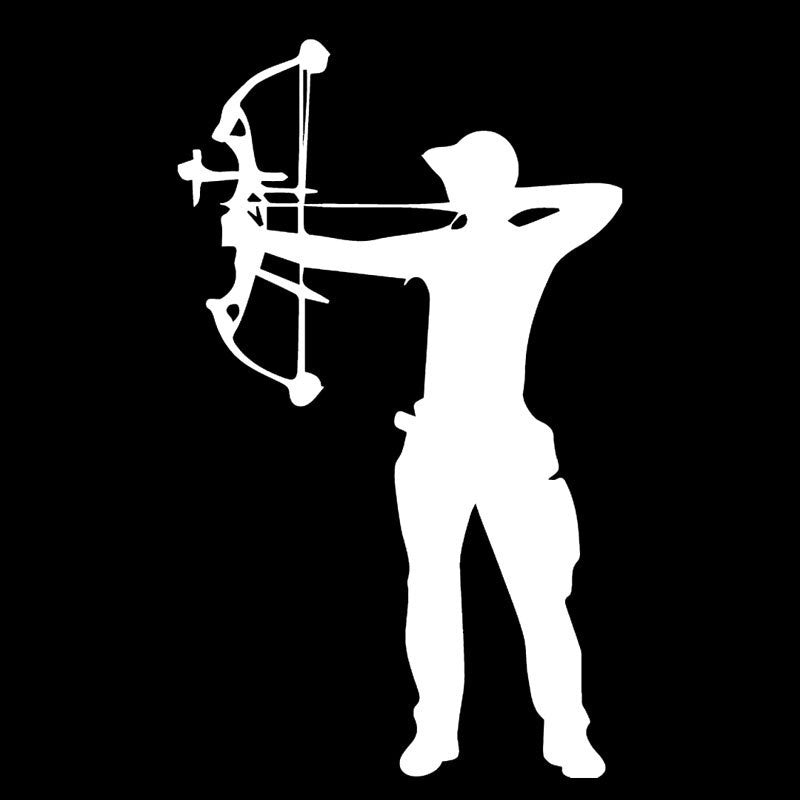 Hot 10.9CM*18.2CM Crossbow Archer Archery Vinyl Decal Car Trunk Decor Accessories Car Sticker Black/Silver C31-0294
