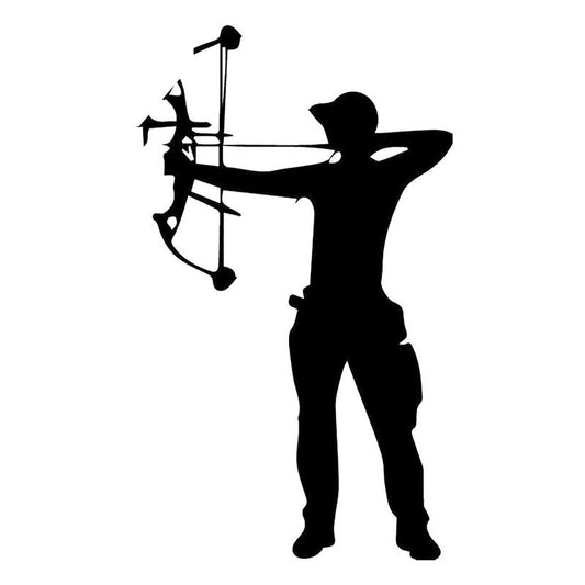 Hot 10.9CM*18.2CM Crossbow Archer Archery Vinyl Decal Car Trunk Decor Accessories Car Sticker Black/Silver C31-0294