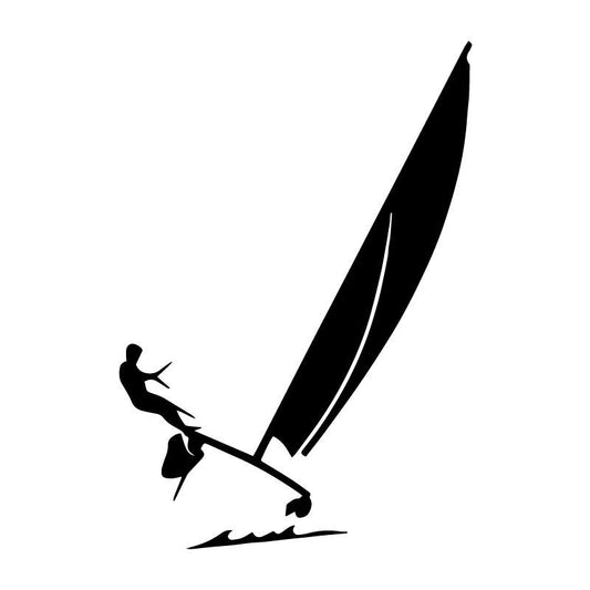 New Brand 11.9CM*17.61CM Catamaran Hobie Cat Sailing Ocean Car Sticker Decor Car Styling Vinyl Decal Black/Silver C31-0332