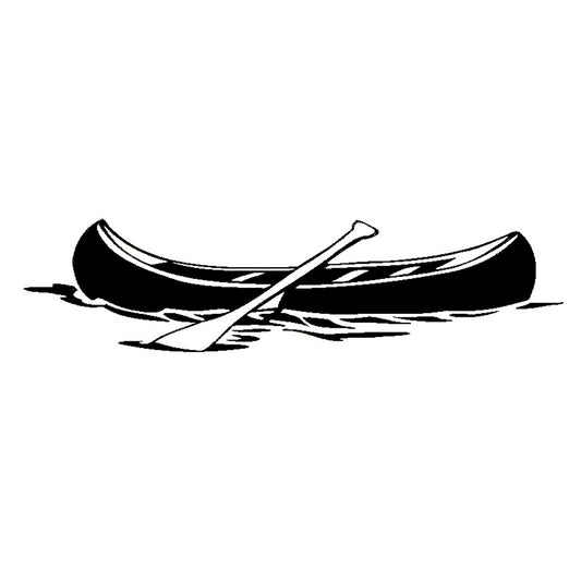 New Fashion 16.3CM*4.1CM Interesting Canoe Boat Fishing Vinyl Decor Car Sticker Black/Silver S9-0353