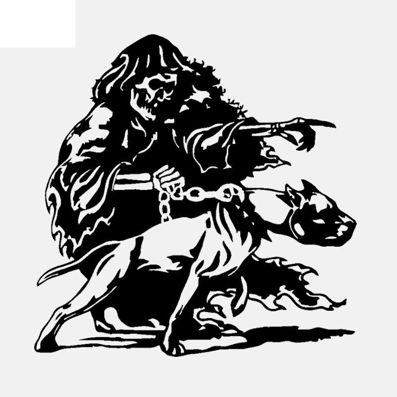 Hot 60CM*60CM Personalized Pitbull Dog Chain Skull Wall Sticker Decal PVC Room The Bedroom