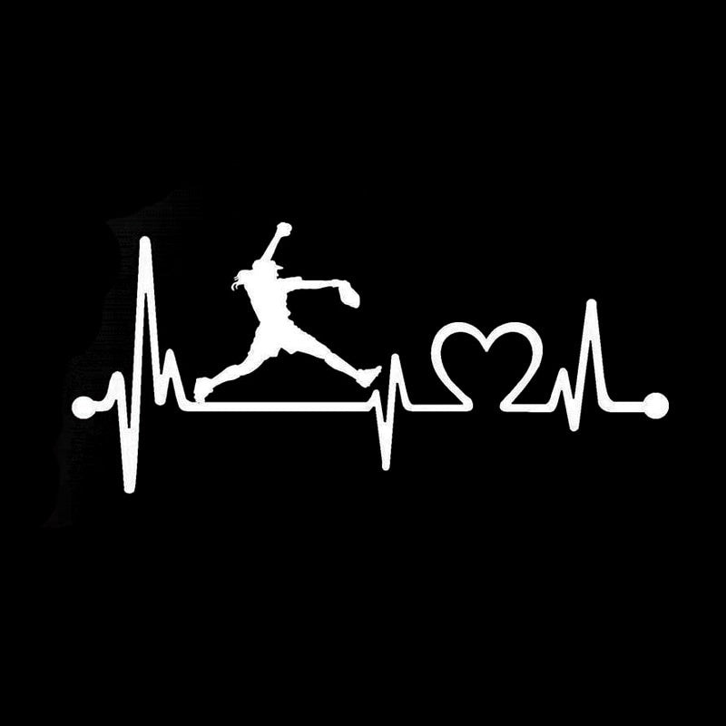 2020 NEW 17.5CM*8CM Interesting Softball Girl Pitching Lifeline Vinyl Decal Car Sticker S9-0300