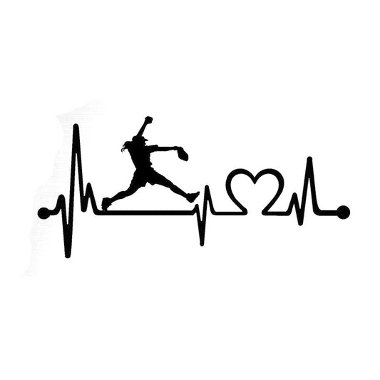 2020 NEW 17.5CM*8CM Interesting Softball Girl Pitching Lifeline Vinyl Decal Car Sticker S9-0300