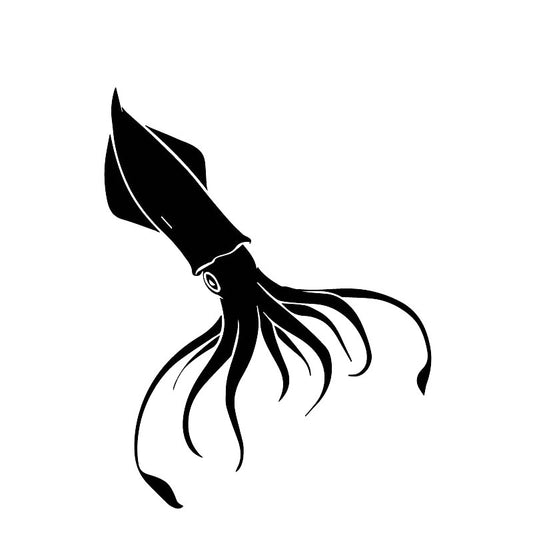 New Brand 15CM*10.8CM Funny Family Car Body Decoration Squid Pattern Car Stickers Vinyl Decals Black/Silver C30-0271