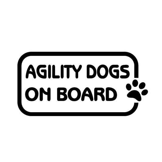 14.2CM*7CM AGILITY DOGS ON BOARD Car Sticker Decal Paw Print Black/Silver C10-00805