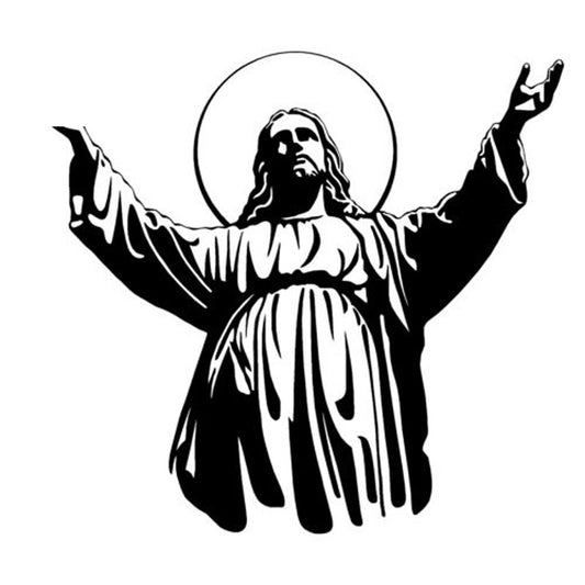 New Fashion 19cm*17cm Jesus Son Of God Decor Vinyl Car-Styling Stickers Decals Black/Silver S3-6895