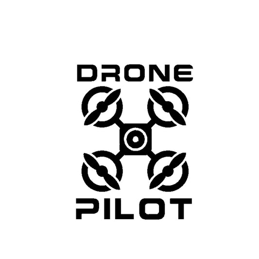 Fashion 10.2CM*13.4CM Cartoon " DRONE PILOT " UAV Drone Car Sticker Vinyl Decal Black/Silver C3-0193