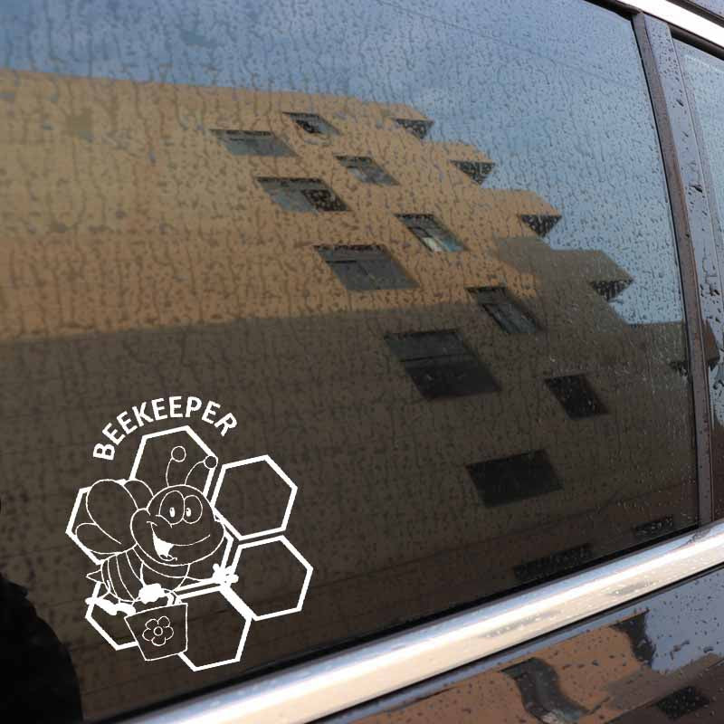 2020 NEW 15.2CM*17.7CM Beekeeper Bees Beekeeping Vinyl Decal Car Sticker Truck Farmer Cute Black/Silver C19-0076