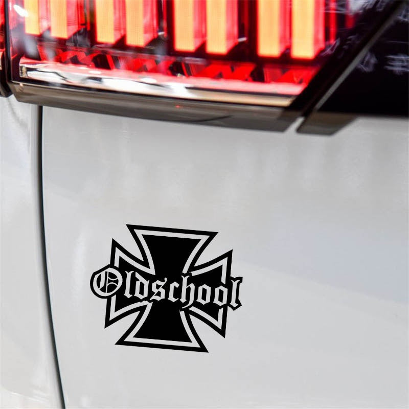 New Brand 13.8CM*11CM Old School Personality Vinyl Decal Truck Window Car Sticker Black Silver C10-01826
