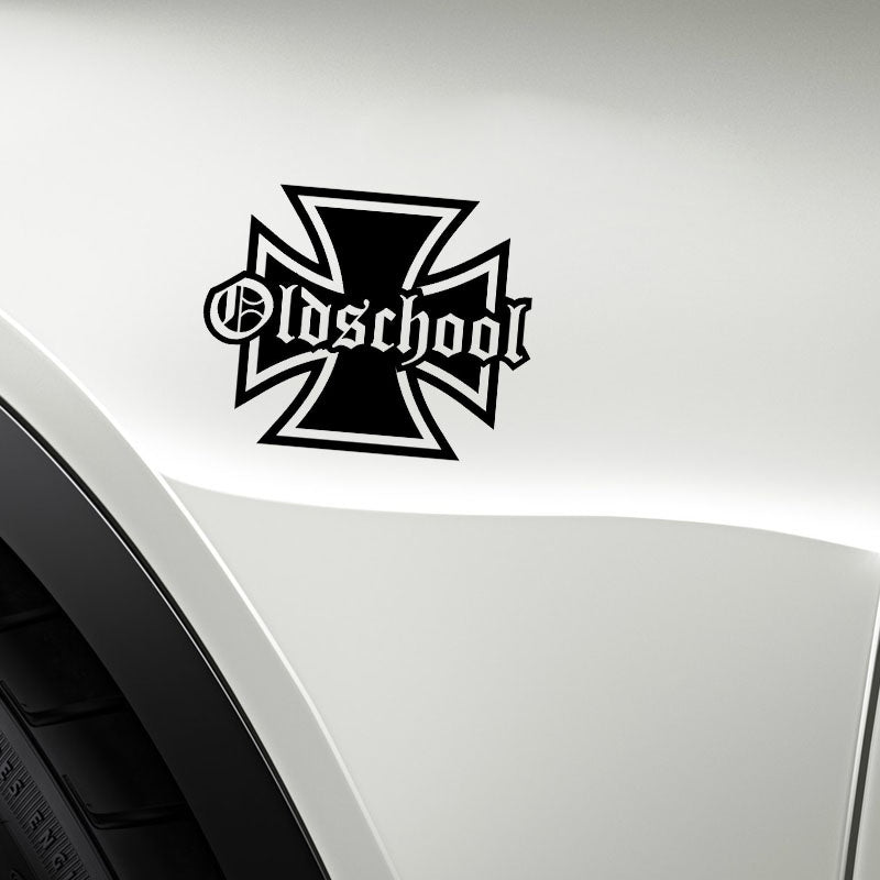 New Brand 13.8CM*11CM Old School Personality Vinyl Decal Truck Window Car Sticker Black Silver C10-01826