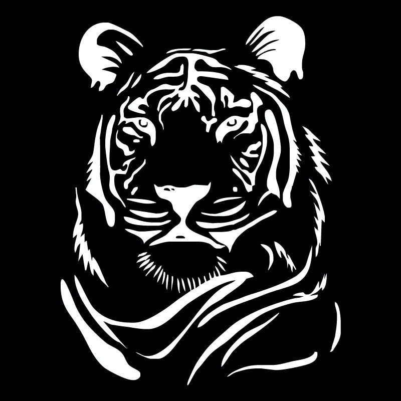 Hot 20X15.1CM MALE TIGER HEAD Personality Vinyl Car Sticker Motorcycle Decal Black Silver S6-2268