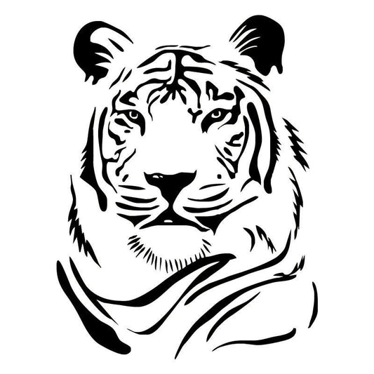 Hot 20X15.1CM MALE TIGER HEAD Personality Vinyl Car Sticker Motorcycle Decal Black Silver S6-2268