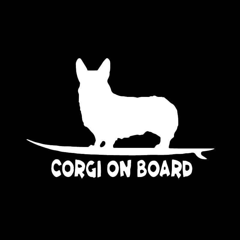 2020 NEW 14.8X9.5CM Corgi On Board Puppy Funny Dog Vinyl Decal Car Sticker Window Decor Black/Silver C24-1628