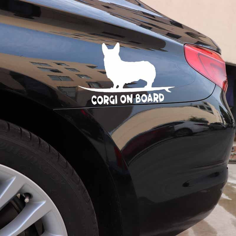 2020 NEW 14.8X9.5CM Corgi On Board Puppy Funny Dog Vinyl Decal Car Sticker Window Decor Black/Silver C24-1628