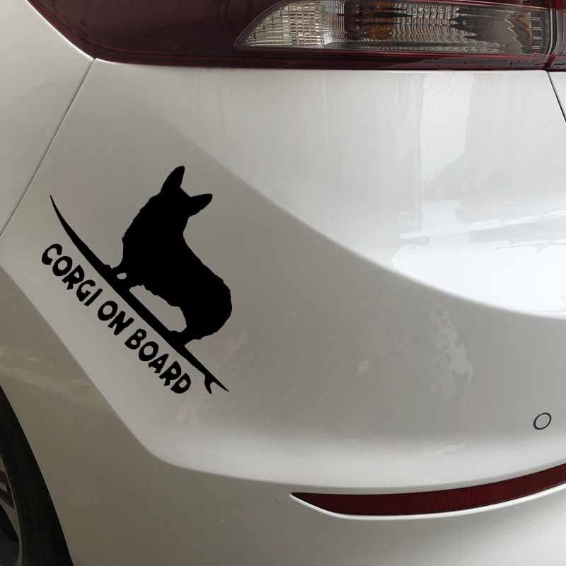 2020 NEW 14.8X9.5CM Corgi On Board Puppy Funny Dog Vinyl Decal Car Sticker Window Decor Black/Silver C24-1628