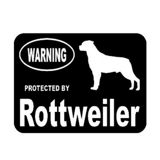13.2cm*10cm Creative  Warning Protected By Rottweiler Dog Vinyl Car Stickers C5-1899