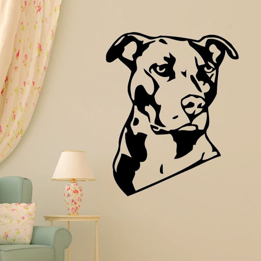 New Brand 57.4CM*70CM Personalized Animal American Pitbull Terrier Dog PVC Wall Stickers Decal W3-165