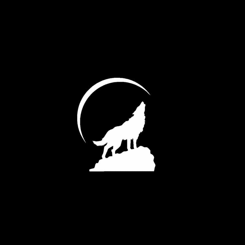 Hot 10.7CM*12.7CM WOLF ON ROCK Vinyl Black Silver Motorcycle Car Sticker Decals C13-000520