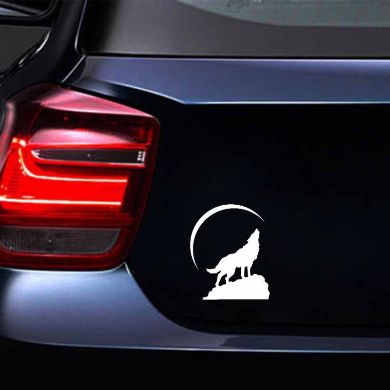 Hot 10.7CM*12.7CM WOLF ON ROCK Vinyl Black Silver Motorcycle Car Sticker Decals C13-000520