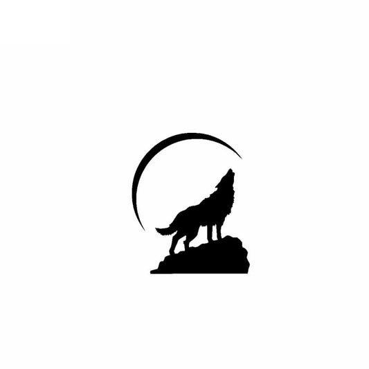 Hot 10.7CM*12.7CM WOLF ON ROCK Vinyl Black Silver Motorcycle Car Sticker Decals C13-000520