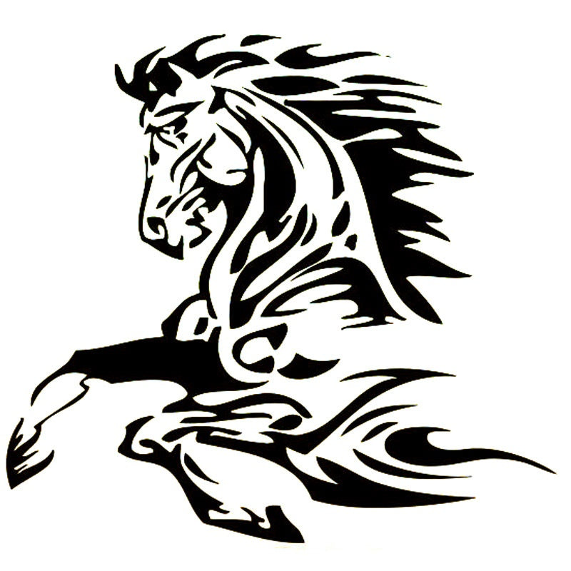 Fashion 16.6cm*15.4cm Animal Tattoo Horse Stallion  Vinyl Decal Car Sticker Black/Silver Car Accessories S6-2820