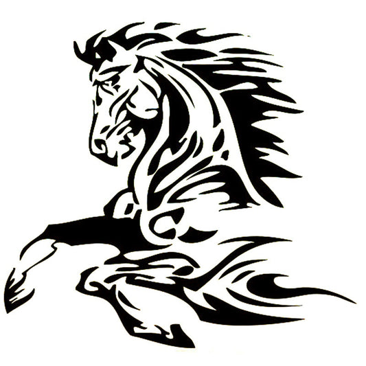 Fashion 16.6cm*15.4cm Animal Tattoo Horse Stallion  Vinyl Decal Car Sticker Black/Silver Car Accessories S6-2820