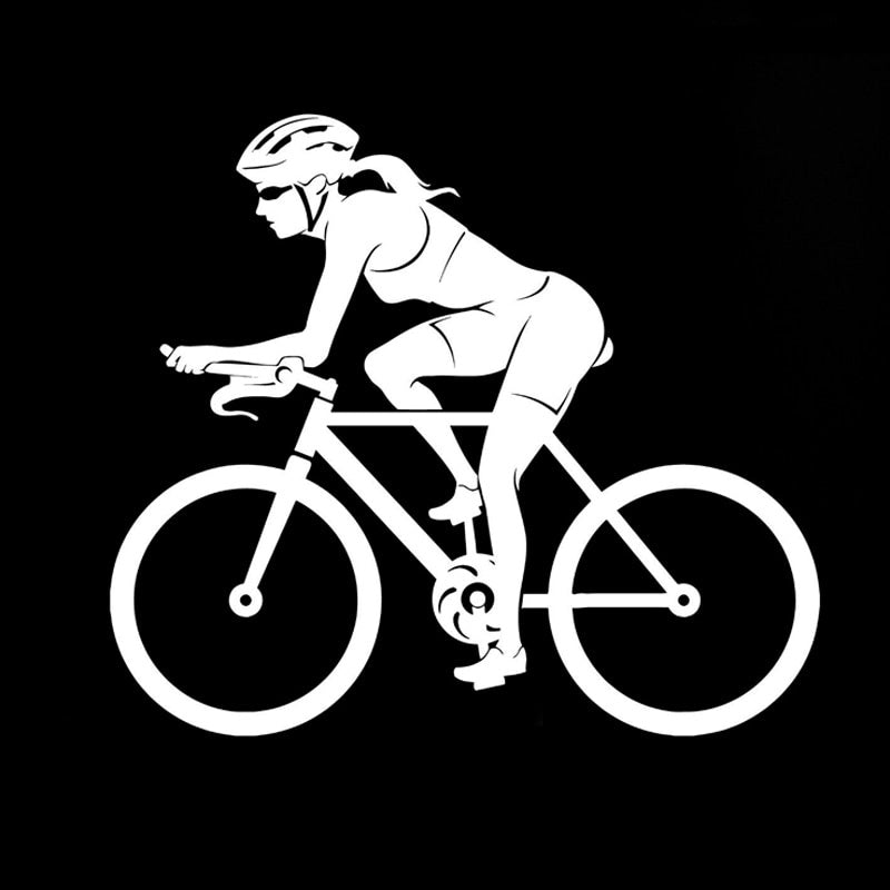 15.4CM*13.5CM Sport Bike Woman Female Cyclist Vinyl Decal Car Sticker S9-0232