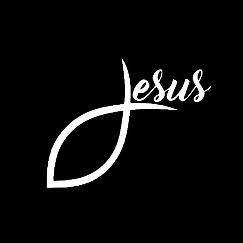 New Fashion 12.7CM*10CM Jesus Fish Vinyl Decal Sticker Car Window Wall Bumper Decoration Black/Silver C2-3050