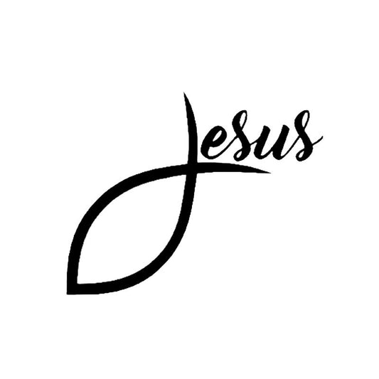 New Fashion 12.7CM*10CM Jesus Fish Vinyl Decal Sticker Car Window Wall Bumper Decoration Black/Silver C2-3050