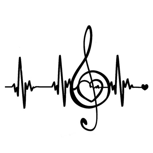 2020 NEW 18CM*13.3CM Creative Music Pulse Heartbeat Lines Vinyl Stickers Car Decal Silhouette S9-0727