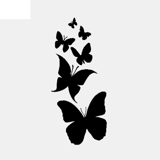 2020 NEW 6CM*13.7CM Decal Vinyl Butterfly Hibiscus Flower Car Sticker Black/Silver C24-0029