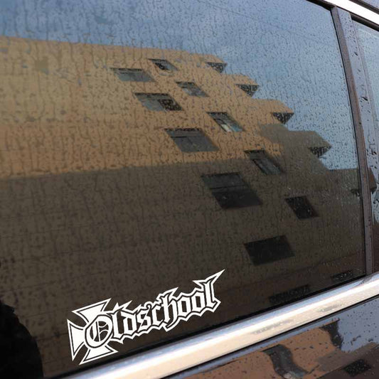 New Brand 15.2CM*4.7CM OLD SCHOOL Vinyl Decal Tuning Hardcore Car Sticker Black Silver C10-01086