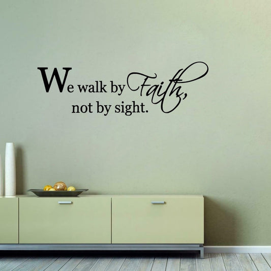 2020 NEW 68CM*21.6CM Bible Verse We Walk by faith not by sight  Quote Decor PVC Wall Sticker  W1-874