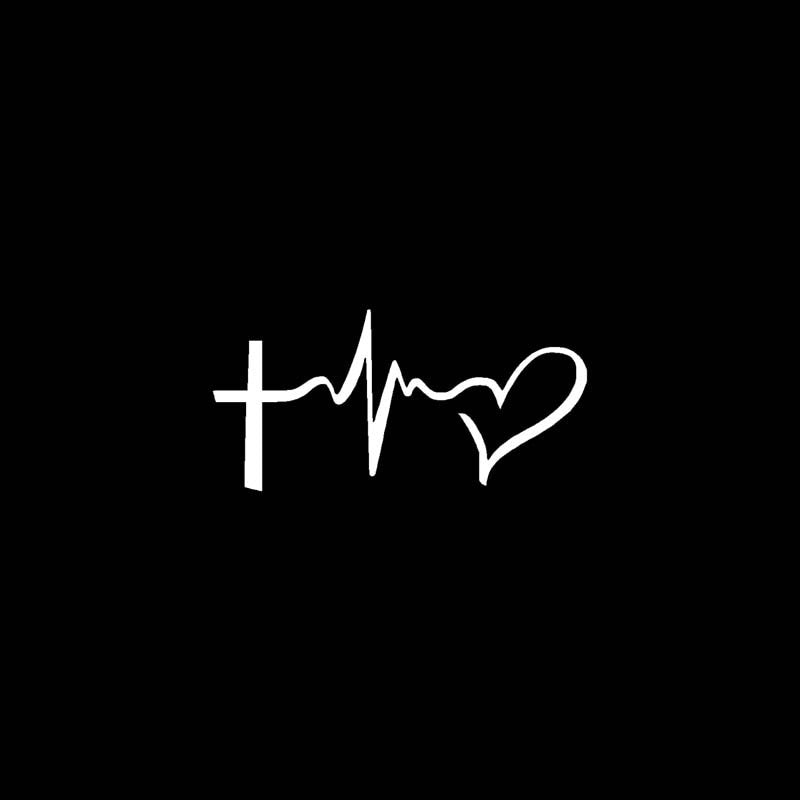 12.7CM*6.6CM Faith Hope Love Jesus Vinyl Car Motorbike Creative Sticker Decals Black/Silver C13-000329