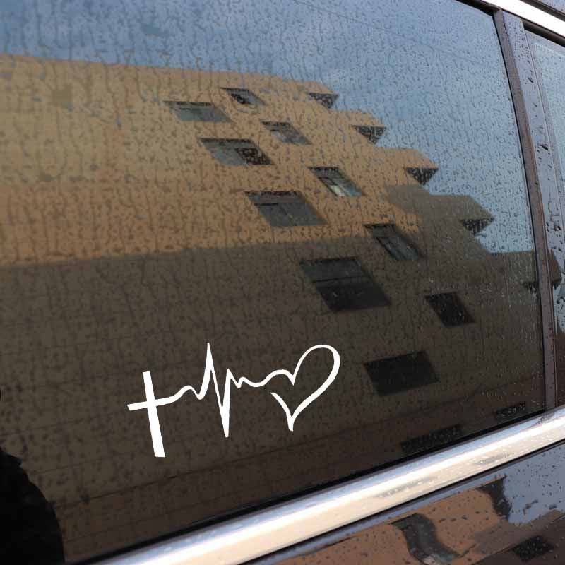 12.7CM*6.6CM Faith Hope Love Jesus Vinyl Car Motorbike Creative Sticker Decals Black/Silver C13-000329