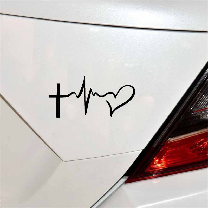 12.7CM*6.6CM Faith Hope Love Jesus Vinyl Car Motorbike Creative Sticker Decals Black/Silver C13-000329