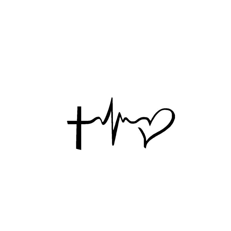 12.7CM*6.6CM Faith Hope Love Jesus Vinyl Car Motorbike Creative Sticker Decals Black/Silver C13-000329