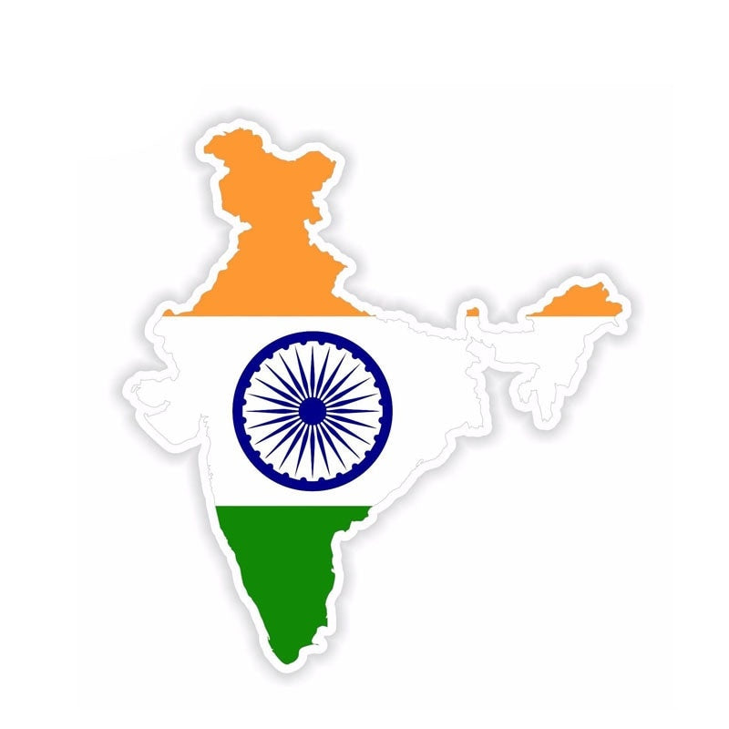 12.2CM*13.3CM Creative India Map Flag Car Sticker Motorcycle Helmet  Decal 6-1604