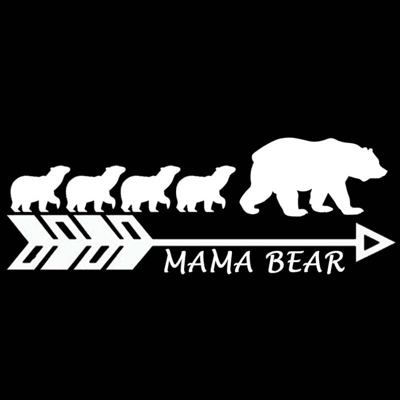 17.8CM*6.3CM MAMA BEAR Vinyl Car Sticker Motorcycle Mother Bear's Big Family Decal Black Silver C10-01112