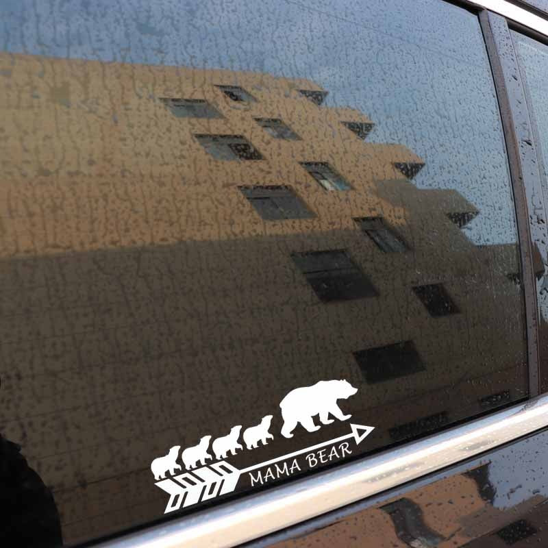 17.8CM*6.3CM MAMA BEAR Vinyl Car Sticker Motorcycle Mother Bear's Big Family Decal Black Silver C10-01112