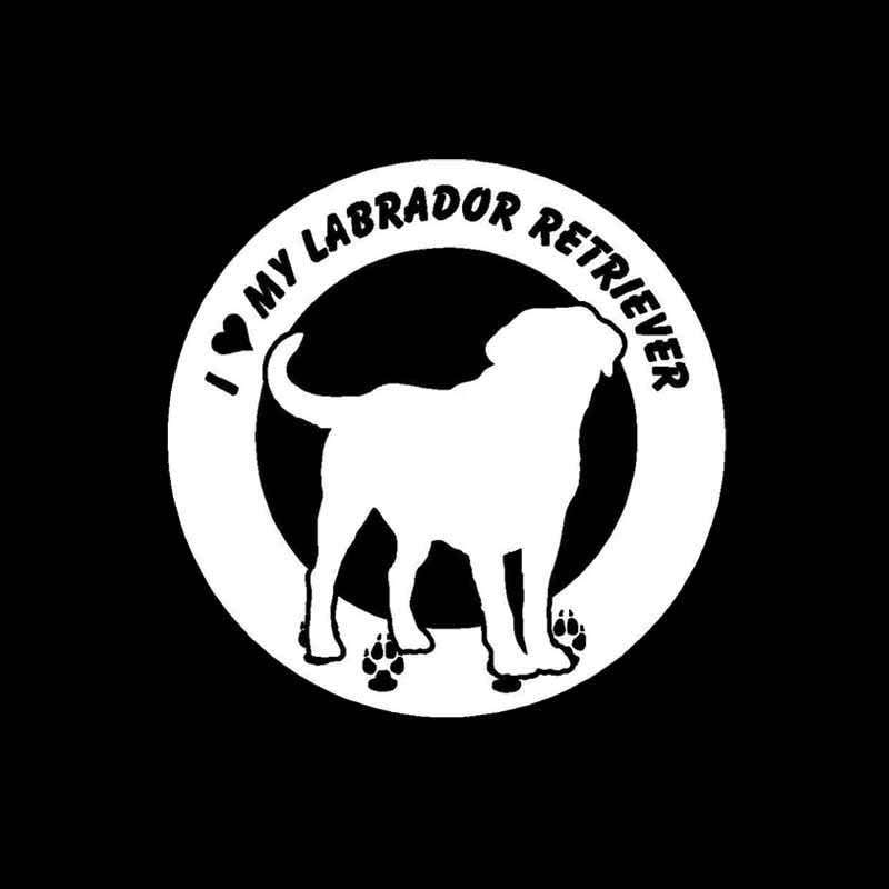 Fashion 15CM*15CM I Love My Labrador Retriever Dog Vinyl Caration Car Sticker Black/Silver C2-3243