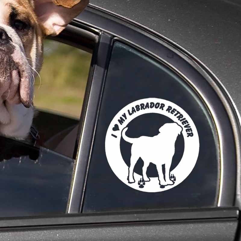 Fashion 15CM*15CM I Love My Labrador Retriever Dog Vinyl Caration Car Sticker Black/Silver C2-3243